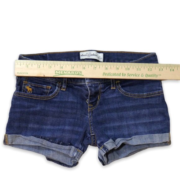 Abercrombie Kids Girls Denim Jean Shorts Roll Cuff Size 14 - Picture 3 of 7